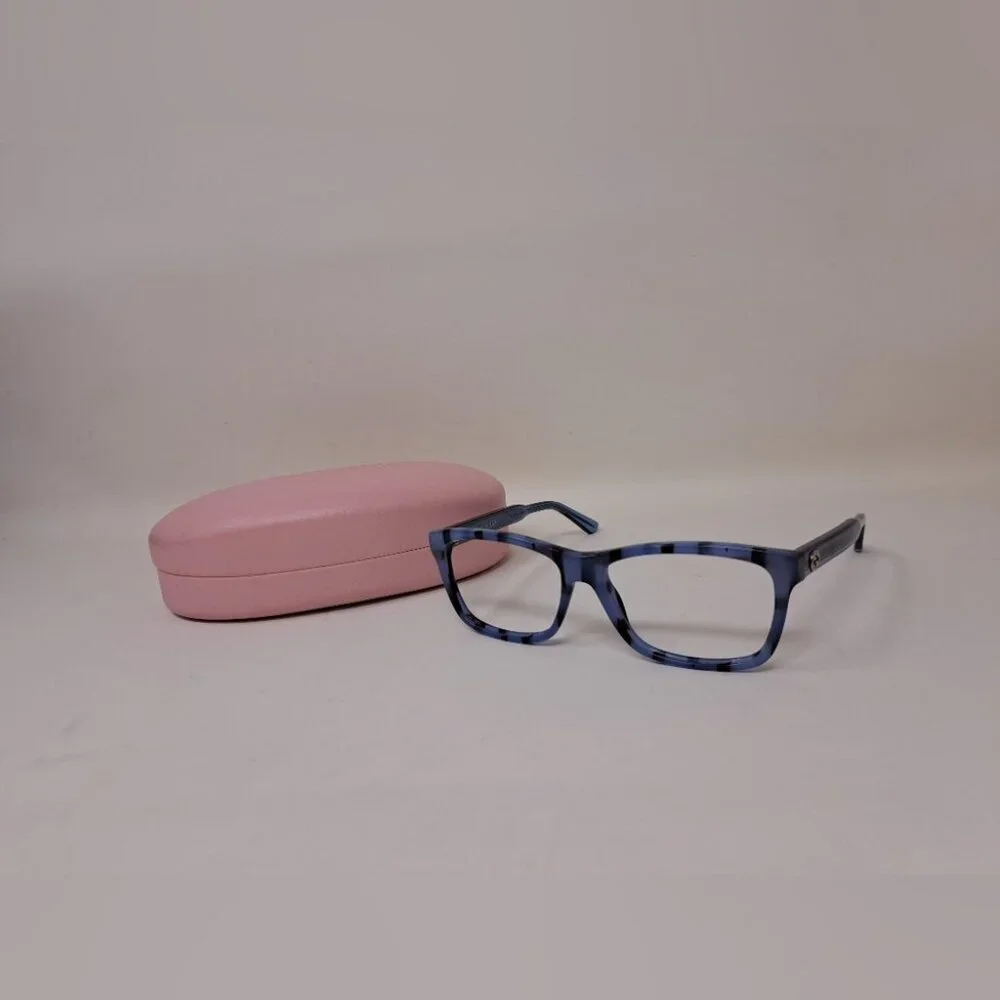 Gucci Eye Glasses Frames Blue Black Italy Square GG 3765 YV5 53mm 53-15-140